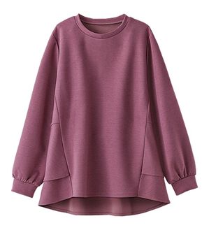 BELLUNA（ベルーナ）の「柔らか素材バックフレアープルオーバー（カットソー）」｜ワイン