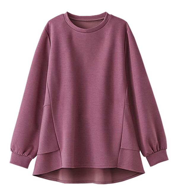 BELLUNA（ベルーナ）の「柔らか素材バックフレアープルオーバー（カットソー）」｜ワイン