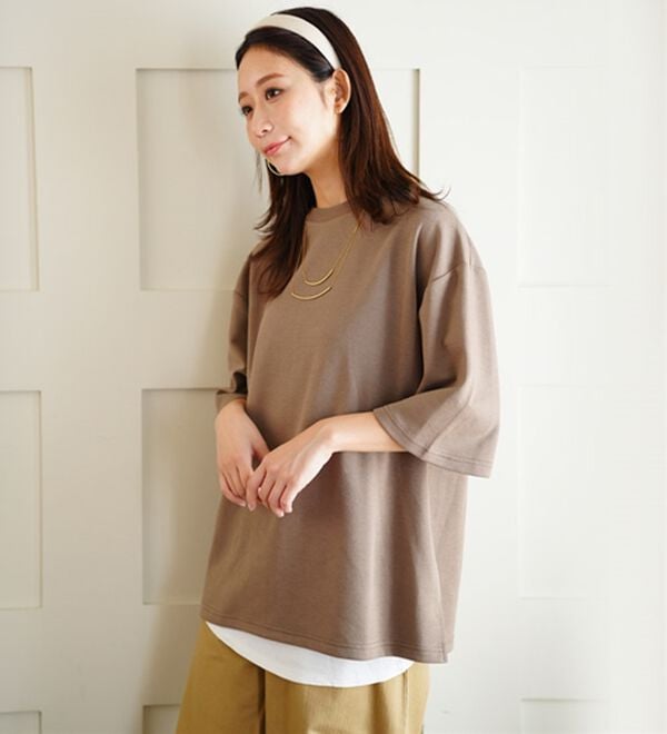 A HAPPY MARILYN（アハッピーマリリン）の「【Ｍ～８Ｌ】名品！「３つのシルエット」と「長袖／半袖」から選べる 綿混 ベーシック Ｔシャツ（Tシャツ）」｜詳細画像