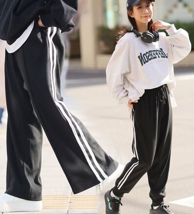 A HAPPY MARILYN（アハッピーマリリン）の「【Ｌ～６Ｌ／選べるデザイン】ラインで着やせる！楽ちん美脚ラインパンツ（フルレングスパンツ）」