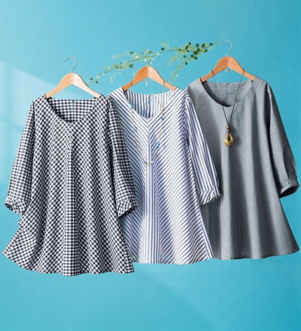 ルフラン（ルフラン）の「【３色組】切替デザインフレアーチュニック＜ラネール＞（チュニック）」｜3色組