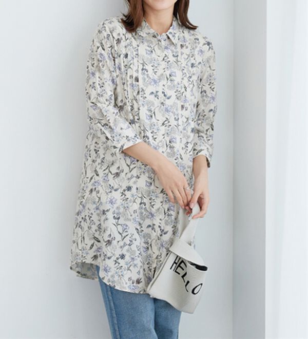 BELLUNA（ベルーナ）の「レーヨン素材ピンタック使いワンピース（その他ワンピース）」｜詳細画像