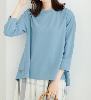 BELLUNA（ベルーナ）の「美人顔バックフレアーブラウス（ブラウス）」｜サックス