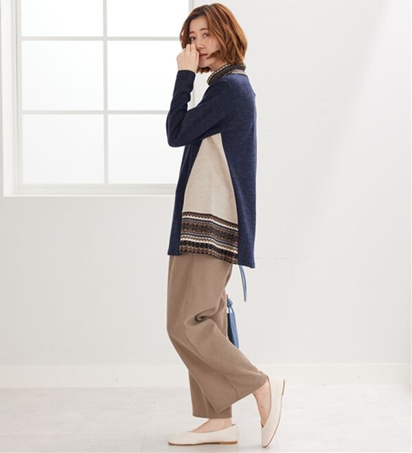 BELLUNA（ベルーナ）の「杢調サイド切替ノルディックチュニック（チュニック）」｜詳細画像