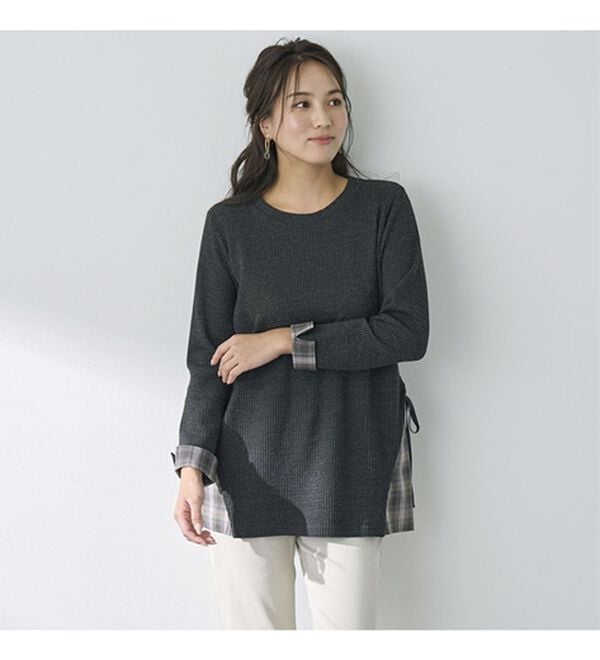 BELLUNA（ベルーナ）の「異素材重ね着風チュニック（チュニック）」｜詳細画像