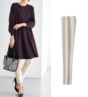 BELLUNA（ベルーナ）の「ポカポカすっきり！裏ファーレギンスパンツ（フルレングスパンツ）」｜アイボリー