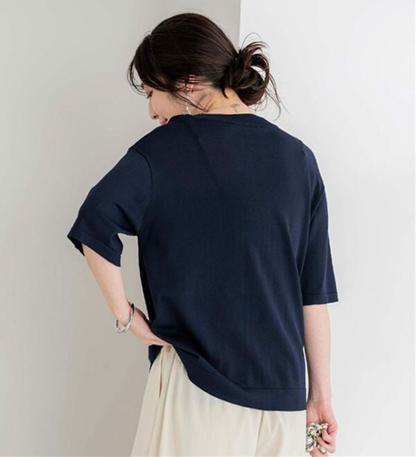 BELLUNA（ベルーナ）の「肌に張り付かない！シャリ冷や高見えニットＴ（ニット・セーター）」｜詳細画像