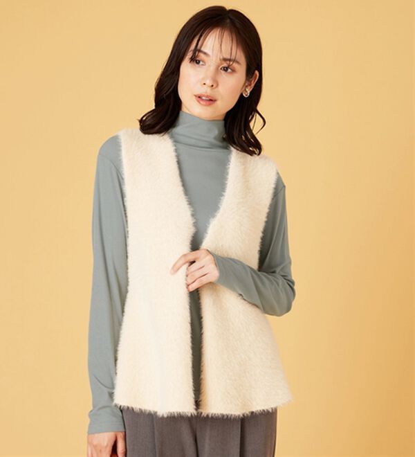 BELLUNA（ベルーナ）の「素肌想いの綿１００％シアープルオーバー（カットソー）」｜詳細画像