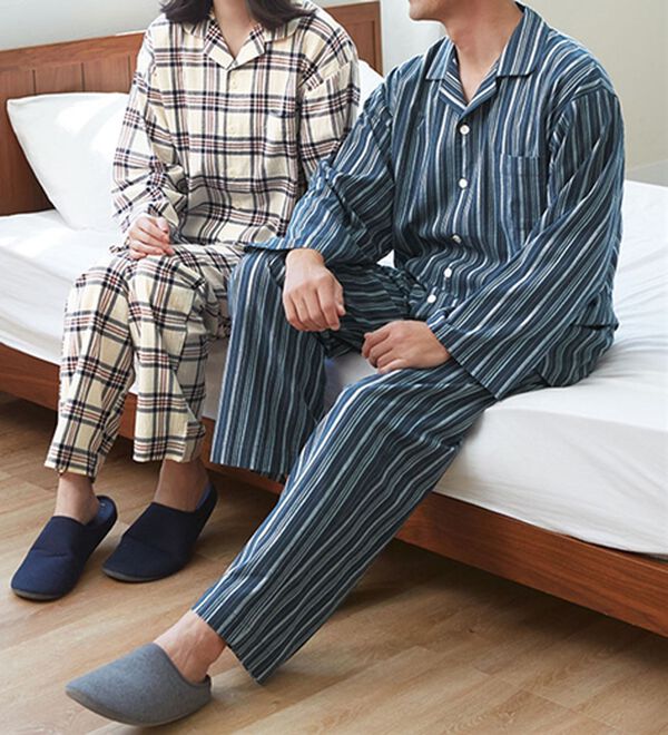 「綿１００％楊柳パジャマ（メンズルームウェア）」｜詳細画像