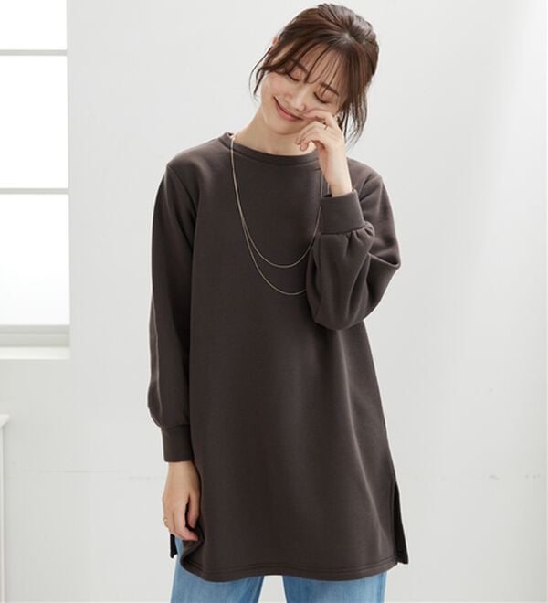 BELLUNA（ベルーナ）の「ふんわり素材軽ぽかチュニックワンピ―ス（チュニックワンピース）」｜詳細画像