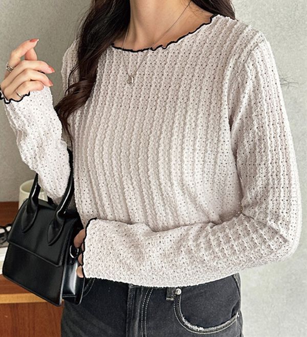 GeeRA（ジーラ）の「表面感配色メローカットソー（カットソー）」｜詳細画像