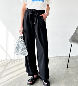 GeeRA（ジーラ）の「接触冷感！リラックスワイドパンツ（ワイドパンツ・ガウチョ）」｜ブラック