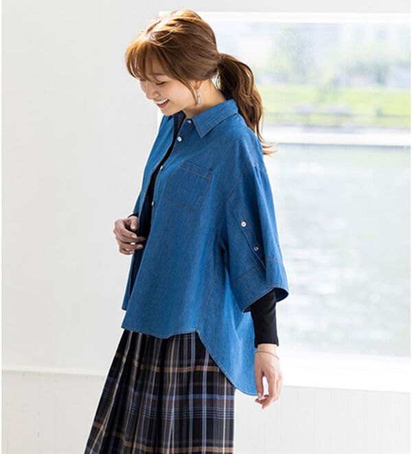 BELLUNA（ベルーナ）の「春の重ね着を楽しむ♪ボタンデザインデニムジャケット（その他ジャケット）」｜詳細画像