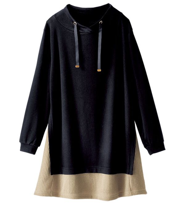 BELLUNA（ベルーナ）の「ワイドネック裾リブ切替チュニック（チュニック）」｜詳細画像