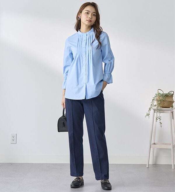 BELLUNA（ベルーナ）の「綿混ハイパー美脚ストレッチチノパンツ（フルレングスパンツ）」｜詳細画像