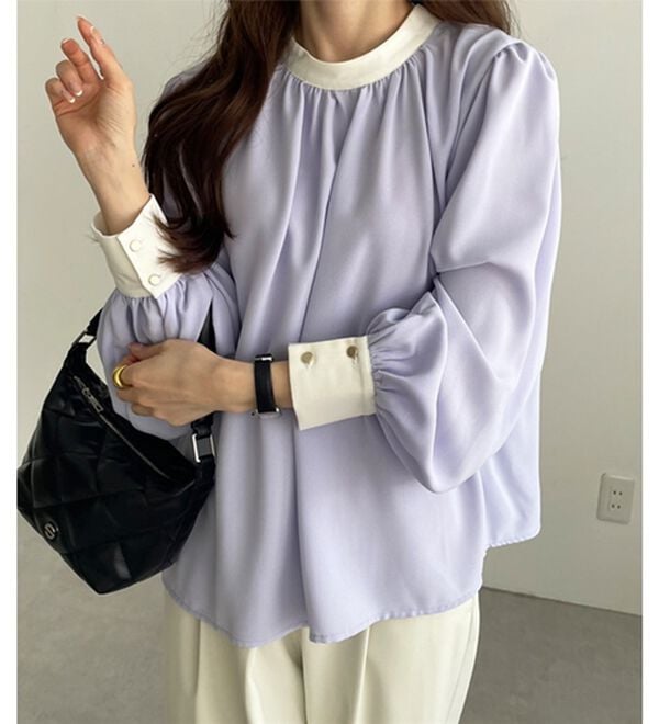 GeeRA（ジーラ）の「前後２ＷＡＹバイカラーブラウス（ブラウス）」｜詳細画像