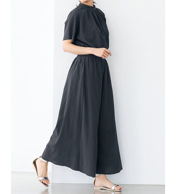 BELLUNA（ベルーナ）の「綿１００％涼やかハイネックトップス（ブラウス）」｜詳細画像