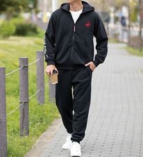 「＜ビバリーヒルズ・ポロクラブ＞ブランドロゴセットアップスーツ（メンズルームウェア）」
