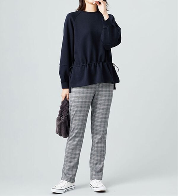 BELLUNA（ベルーナ）の「とろみ素材ドロスト使いプルオーバー（カットソー）」｜詳細画像