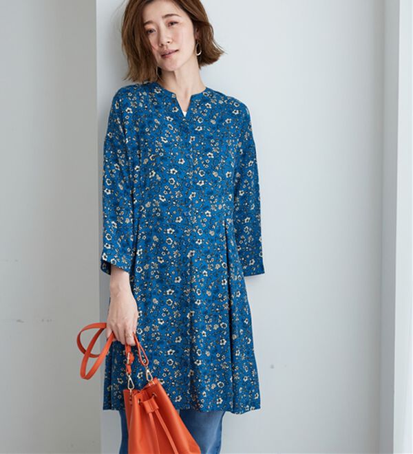 BELLUNA（ベルーナ）の「【接触冷感】レーヨン素材ウエストタック使いワンピース（その他ワンピース）」｜詳細画像