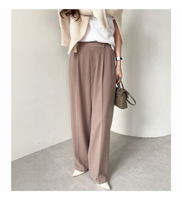 GeeRA（ジーラ）の「美脚魅せタックワイドスラックスパンツ（ワイドパンツ・ガウチョ）」｜詳細画像