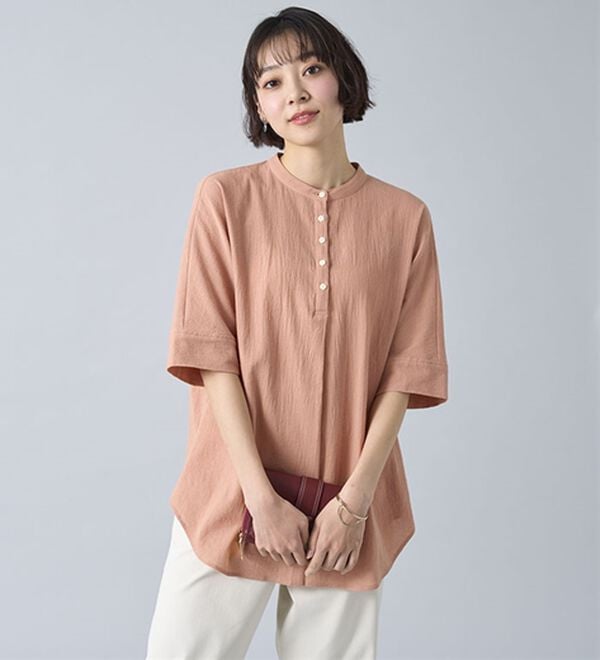 BELLUNA（ベルーナ）の「綿１００％ワッシャー素材ゆったりドルマンブラウス（ブラウス）」｜詳細画像