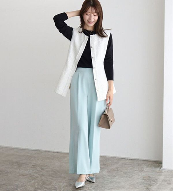 Pierrot（ピエロ）の「【Ｓ～３Ｌ】ネックが選べるプレミアムカシミヤタッチニット（ニット・セーター）」｜詳細画像