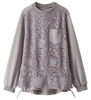 BELLUNA（ベルーナ）の「オーバーレースポケット付トレーナー（カットソー）」｜ライトグレー