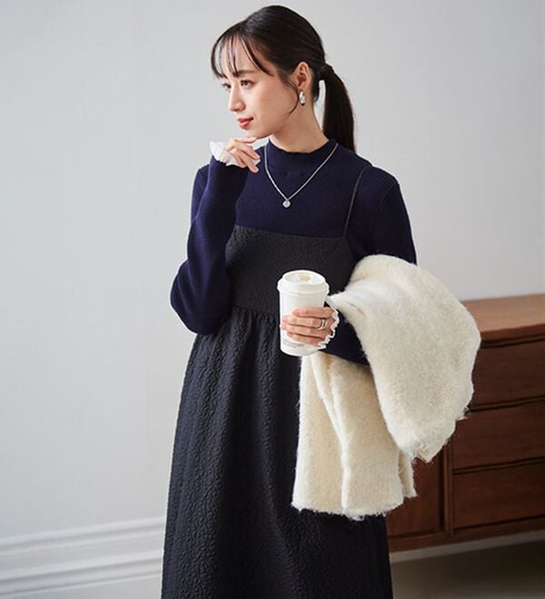 RANAN（ラナン）の「【春色追加】シアーフリル袖ハイネックリブニット（ニット・セーター）」｜詳細画像