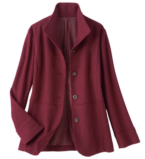 ルフラン（ルフラン）の「圧縮ニットのウール混ジャケット（その他ジャケット）」｜ダークレッド