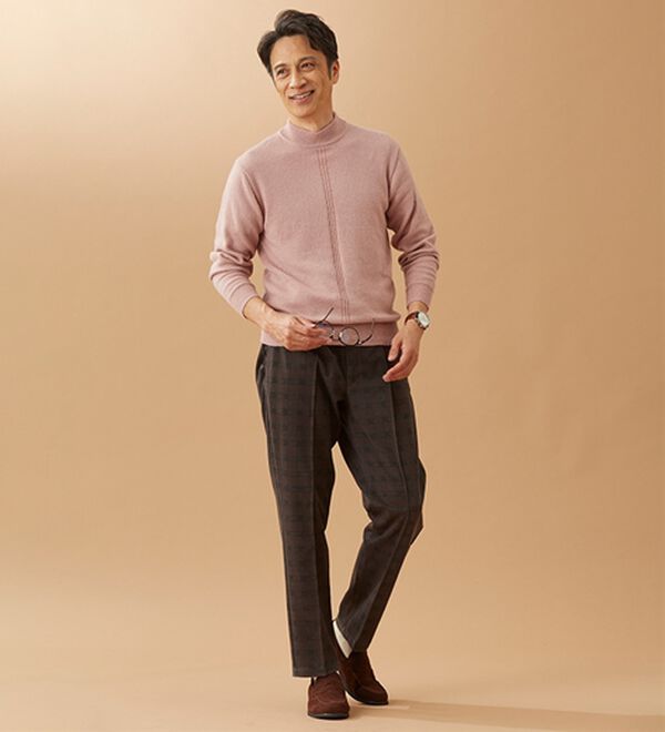 「アルパカ入りスマートセーター（メンズニット・セーター）」｜詳細画像