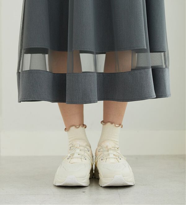 BELLUNA（ベルーナ）の「裾シアーデザインチュールスカート（ロングスカート）」｜詳細画像