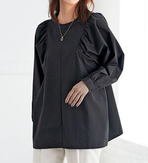 BELLUNA（ベルーナ）の「錯覚華奢見せ！ふわりブラウス（ブラウス）」｜黒