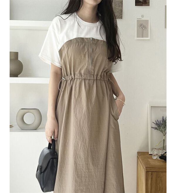 GeeRA（ジーラ）の「ハーフジップビスチェドッキングワンピース（その他ワンピース）」｜詳細画像