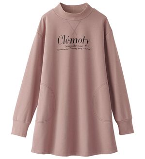 BELLUNA（ベルーナ）の「裏毛リブデザイン大人のロゴチュニック（カットソー）」｜ピンク