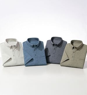 「＜シンプル＆プラス＞インナーいらずの汗対策ポロシャツ（メンズポロシャツ）」｜詳細画像