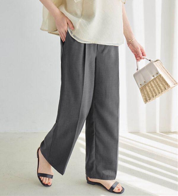 alotta（アロッタ）の「軽やかウエストリボンワイドパンツ（ワイドパンツ・ガウチョ）」｜詳細画像