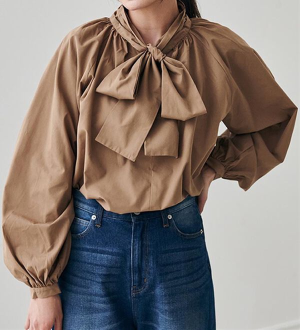 RANAN（ラナン）の「ボリュームボウタイブラウス（ブラウス）」｜詳細画像