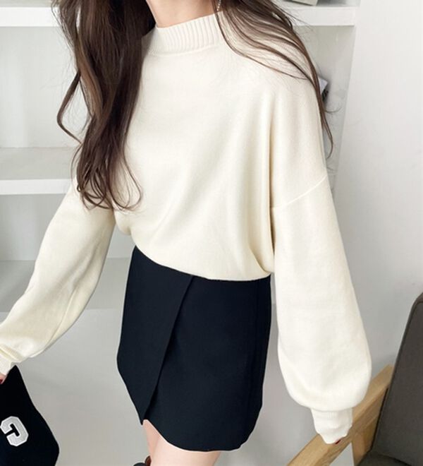 GeeRA（ジーラ）の「ボタン付モチモチニットトップス（ニット・セーター）」｜詳細画像