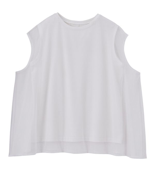 GeeRA（ジーラ）の「チュールカバーフレンチスリーブカットソー（カットソー）」｜詳細画像