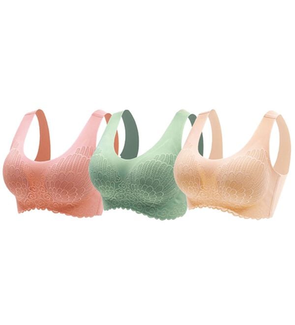 「【３色組】ＮＥＷノンワイヤーでらくらくブラ（ブラジャー）」｜3色組