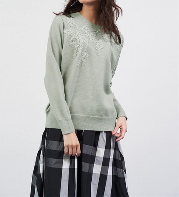 RANAN（ラナン）の「レース使いニットプルオーバー（ニット・セーター）」｜詳細画像