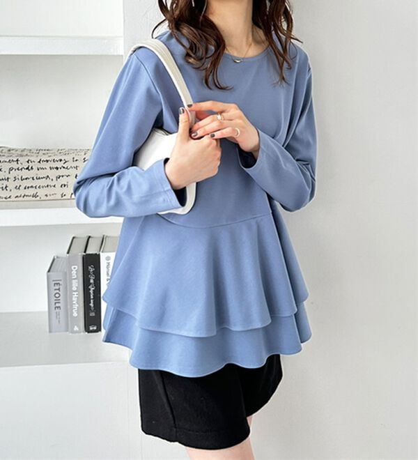 GeeRA（ジーラ）の「きれいめポンチペプラムティアードカットソー（カットソー）」｜詳細画像