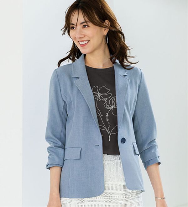 BELLUNA（ベルーナ）の「＜楽スタフィット＞テーラードジャケット（テーラードジャケット）」｜ブルー