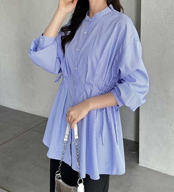 GeeRA（ジーラ）の「ウエストタックリボンシャツチュニック（チュニック）」｜詳細画像