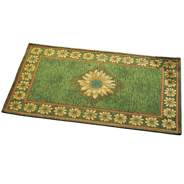 「イタリア製ジャカード織カーペット「マルゲリータ」（ラグ）」｜グリーン