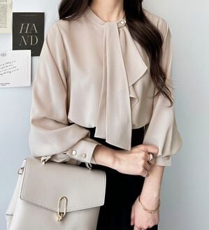 GeeRA（ジーラ）の「２ＷＡＹドレープスカーフタイブラウス（ブラウス）」｜詳細画像