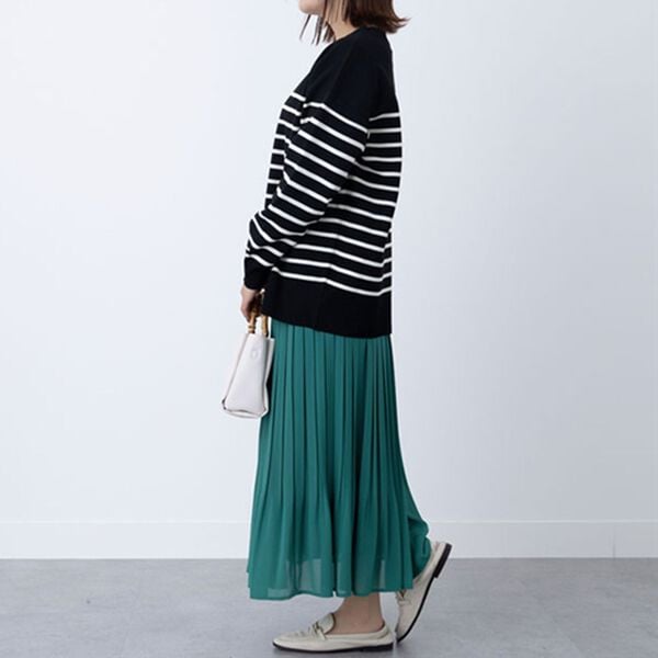 BELLUNA（ベルーナ）の「ボーダークルーネックカーディガン（ニットカーディガン）」｜詳細画像