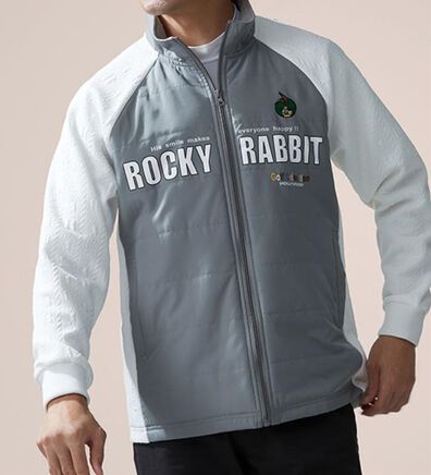 「＜ロッキーラビット＞エンボス柄裏フリースジャケット（メンズジャケット）」