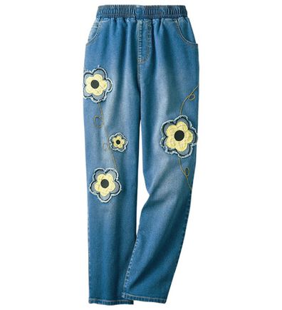 ルフラン（ルフラン）の「裏起毛刺しゅうデニム＜ポリシア＞（その他パンツ）」